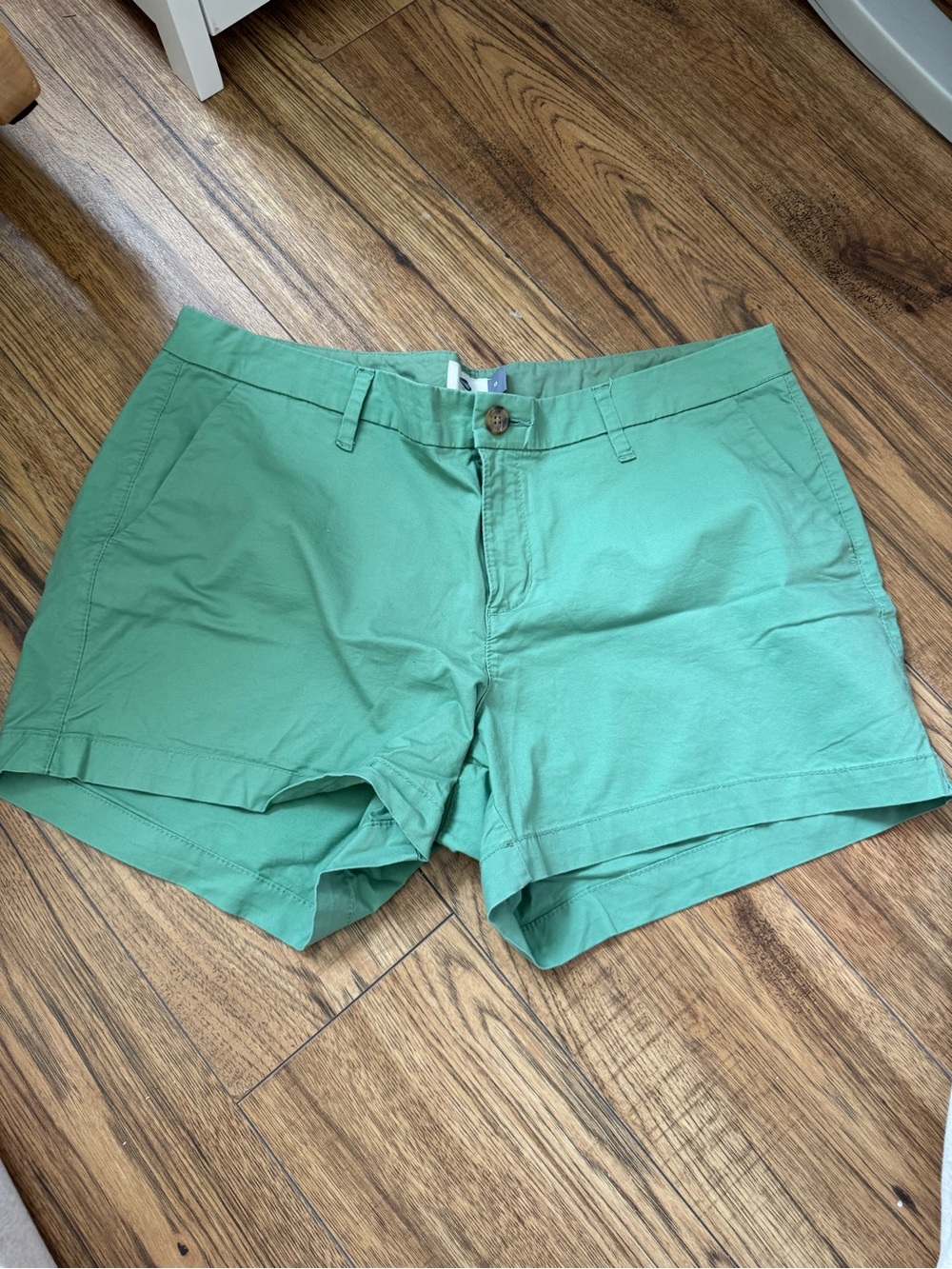 Old Navy Seafoam Green Flat-Front Chino Shorts